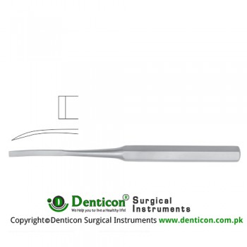 Hibbs Bone Osteotome Curved Stainless Steel, 24.5 cm - 9 3/4" Blade Width 25 mm
